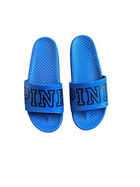 Victorias Secret Pink Sporty Blue Casual Slides Streetwear Women Size 8